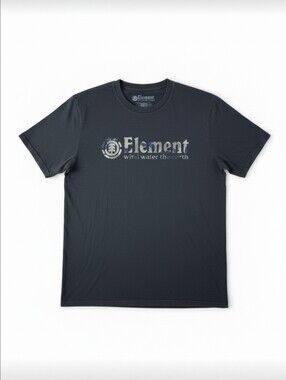 Element Skateboards Men's Large Black Camo Logo Graphic Tee Shirt Regular Fit